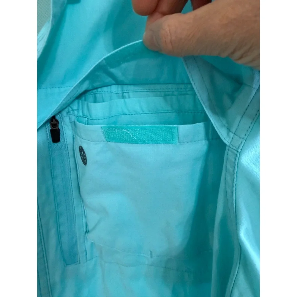 Coleman Mens XL Turquoise Short Sleeve Fishing Shirt Button Down Utility Vent - Picture 5 of 11